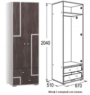 Шкаф 670 мм 2-х дверный для одежды Омега 16 (штанга) в Ревде - revda.mebel-e96.ru